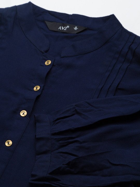 Navy Blue Longline Maternity Top - Image 7