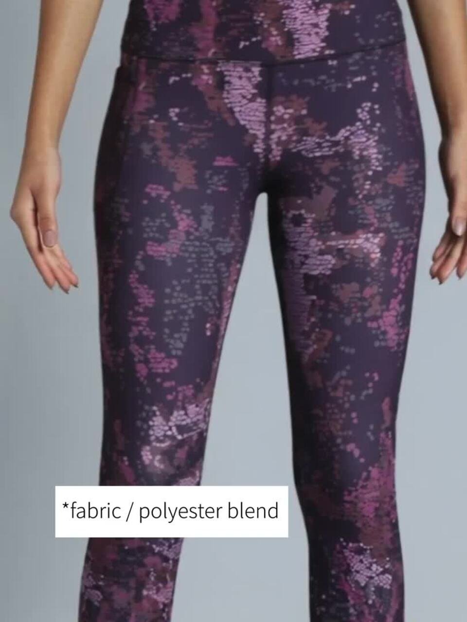 Women Plum Printed Train All Day COMFlex Tights - Image 4