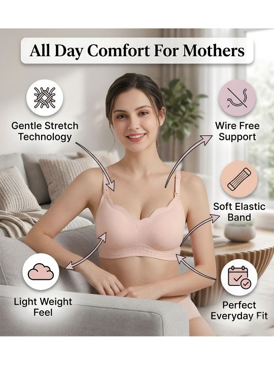 Front Closer Wireless Nursing Maternity Breastfeeding Bra. - Image 2