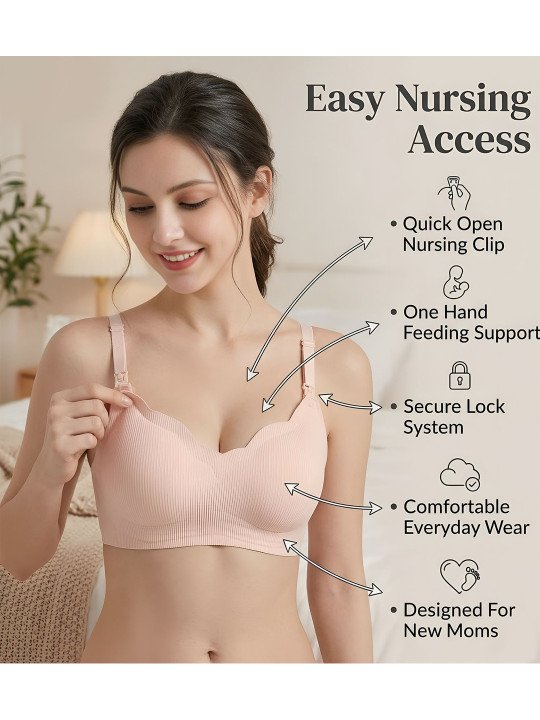 Front Closer Wireless Nursing Maternity Breastfeeding Bra. - Image 4
