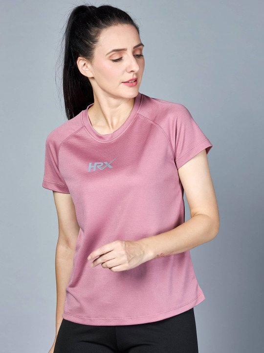 Women Solid Round Neck T-shirt - Image 3