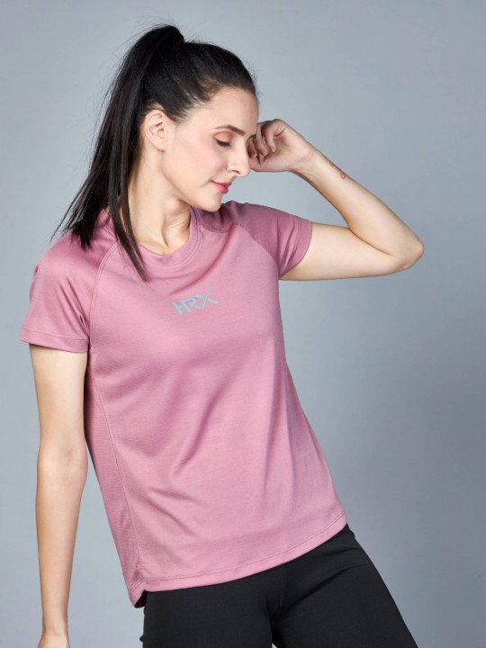 Women Solid Round Neck T-shirt - Image 4