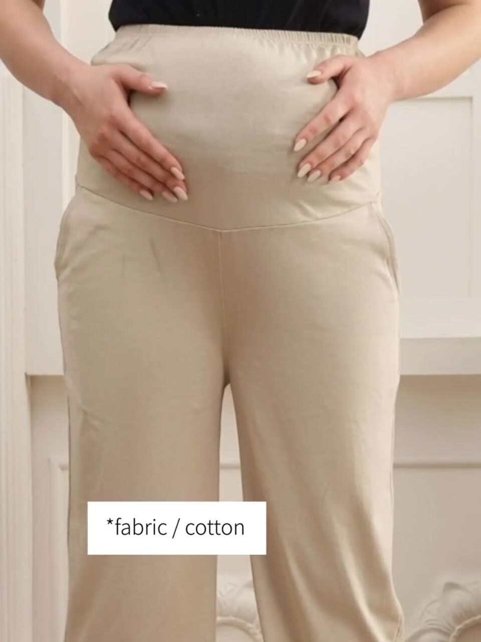 Women Cotton Straight Fit Maternity Track Pants - Image 3