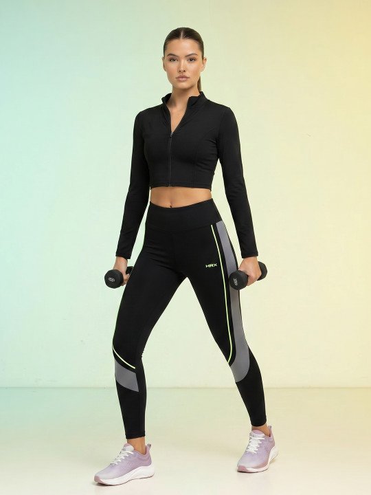 Women Colourblocked Rapid Dry Training Tights - Image 3
