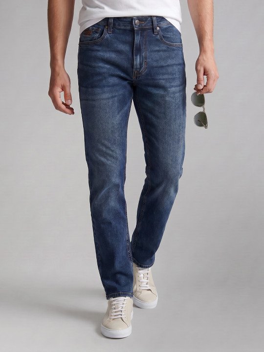 Men Slim Straight Fit Light Fade Jeans