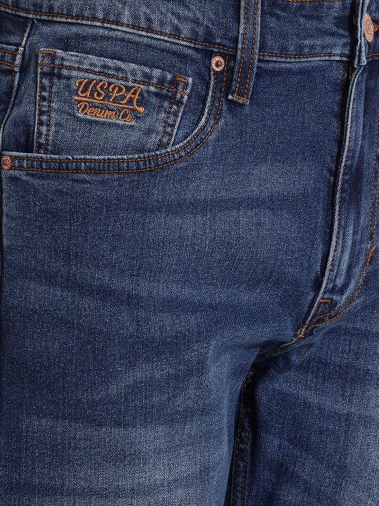 Men Slim Straight Fit Light Fade Jeans - Image 4