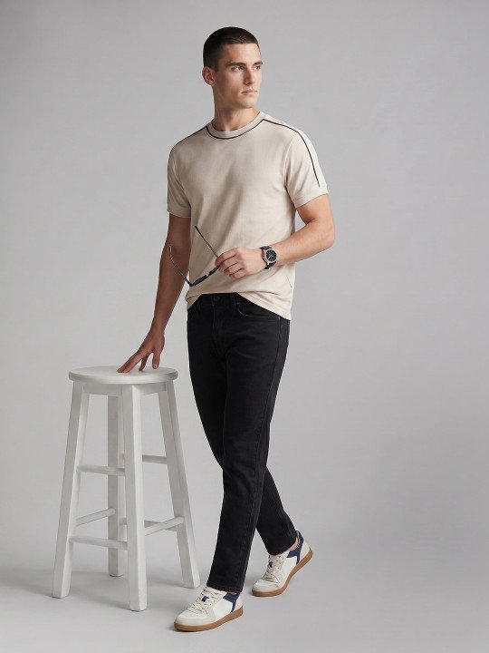 Men Cole Cropped Slim Fit Stretchable Jeans - Image 3