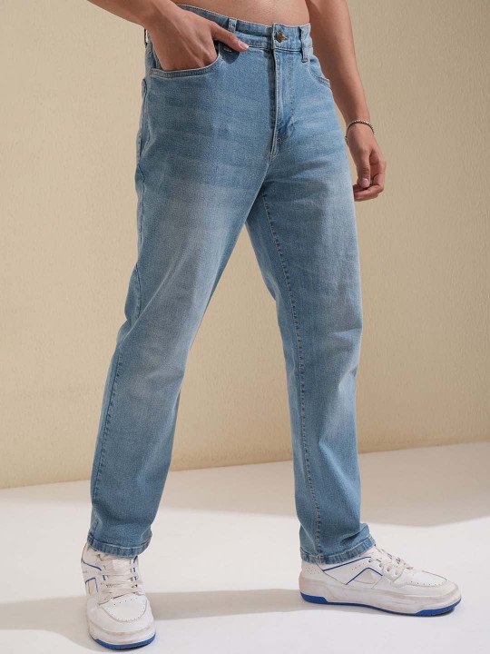 Men Straight Fit Heavy Fade Stretchable Jeans - Image 2