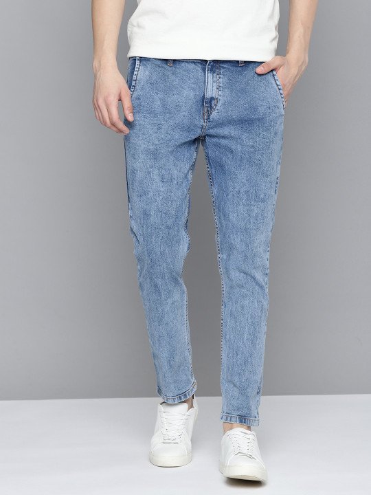 Men Slim Fit Heavy Fade Stretchable Jeans