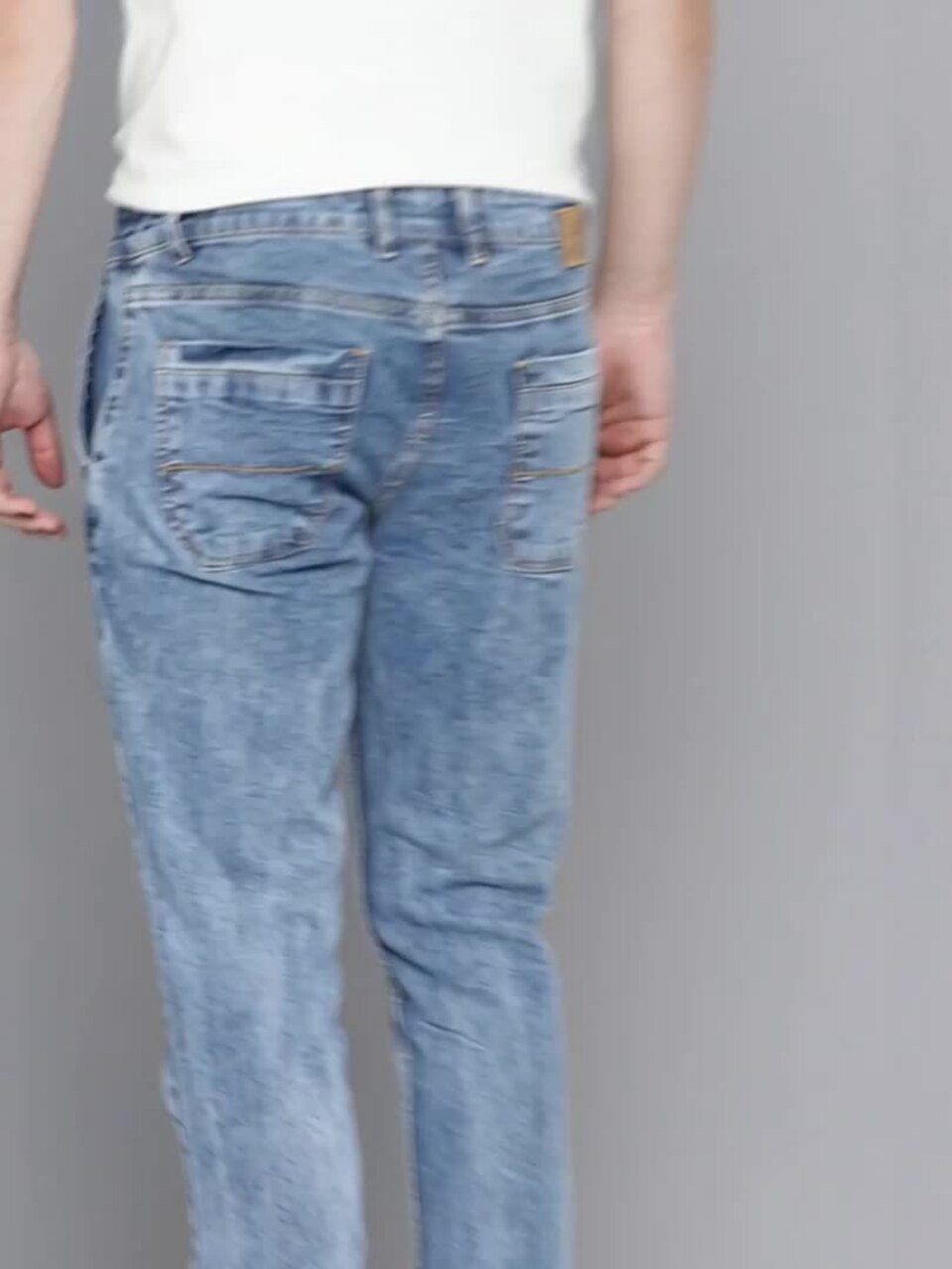 Men Slim Fit Heavy Fade Stretchable Jeans - Image 3