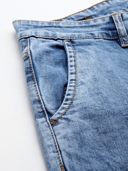 Men Slim Fit Heavy Fade Stretchable Jeans - Image 7