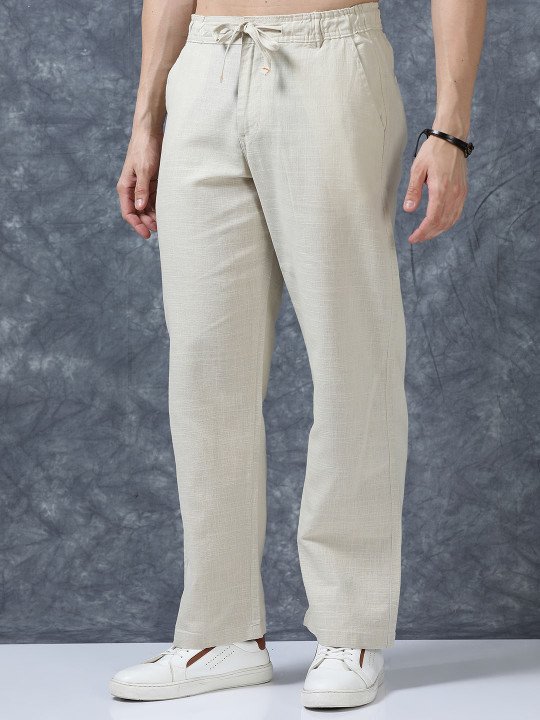 The Lifestyle Co Linen Relaxed-Fit Regular Trousers - Image 2