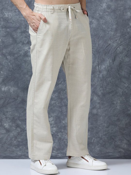 The Lifestyle Co Linen Relaxed-Fit Regular Trousers - Image 4