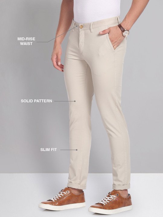 Solid Twill Casual Chinos - Image 7