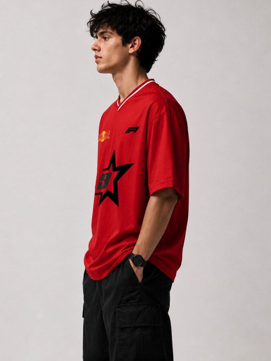 Men Printed V-Neck Dri-FIT T-shirt - Image 3