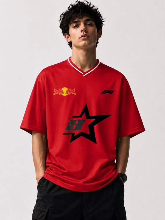 Men Printed V-Neck Dri-FIT T-shirt - Image 4