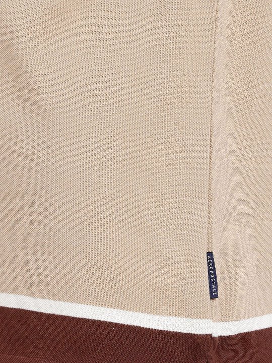 Polo Collar Color blocked Pure Cotton T-shirt - Image 4