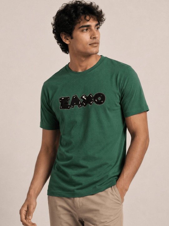 Men Typography Printed Cotton Regular Tshirt - Image 3