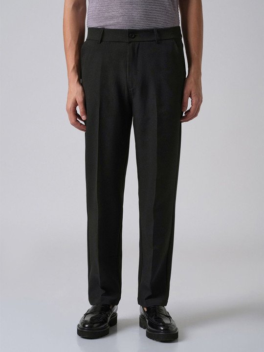 Men Black Relaxed Fit Trouser