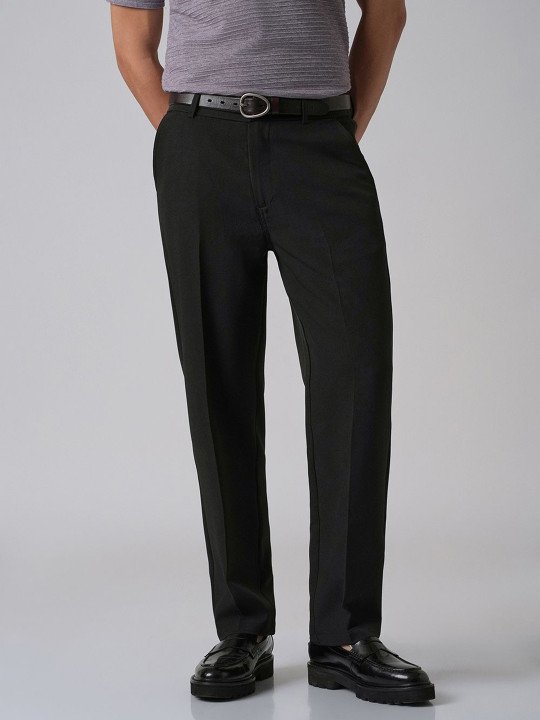 Men Black Relaxed Fit Trouser - Image 5