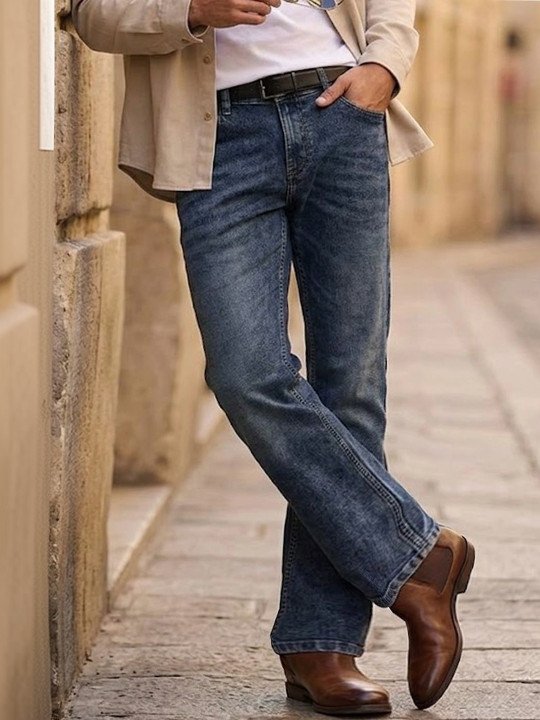 Men Bootcut Heavy Fade Stretchable Jeans