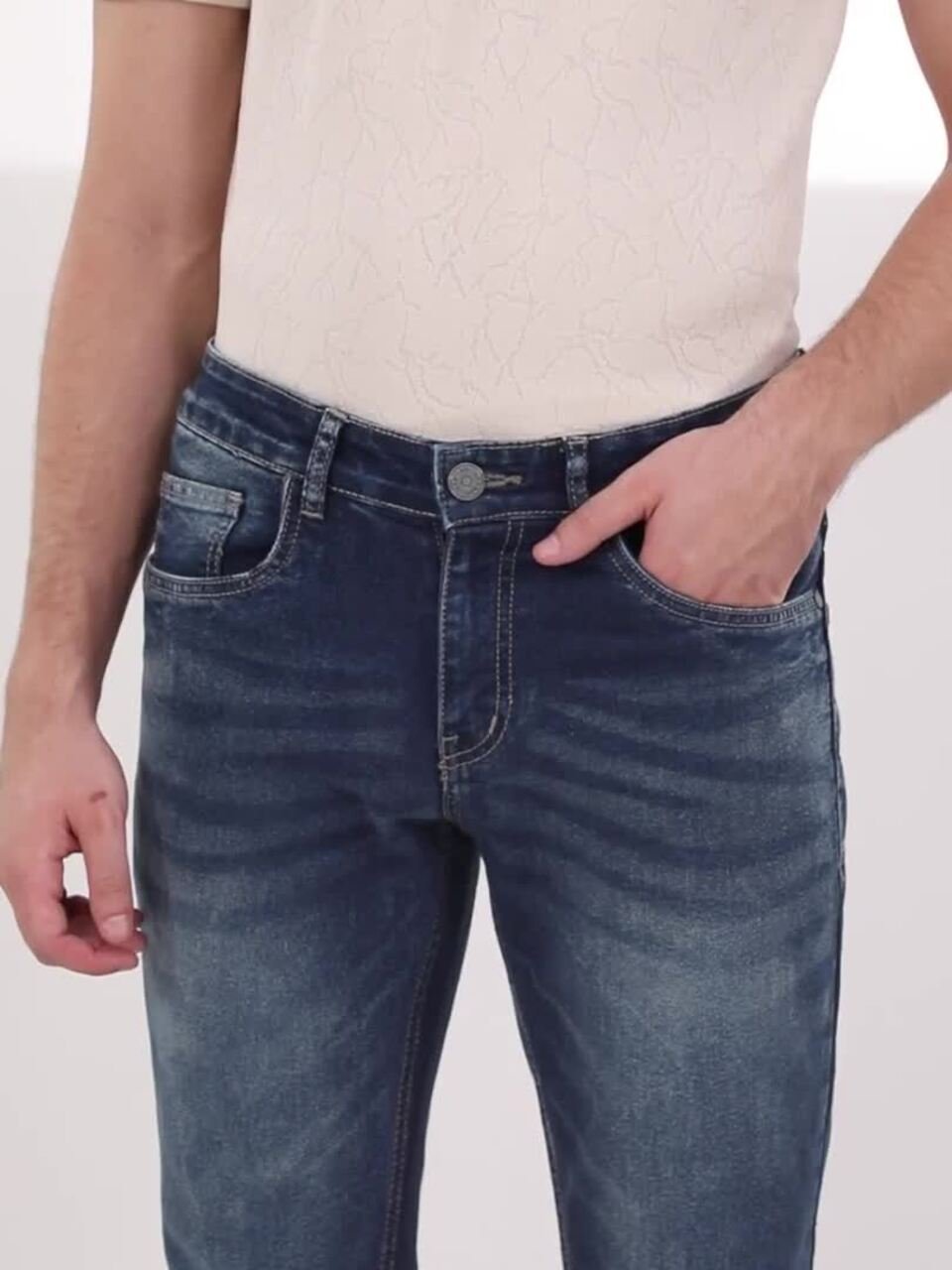 Men Bootcut Heavy Fade Stretchable Jeans - Image 3
