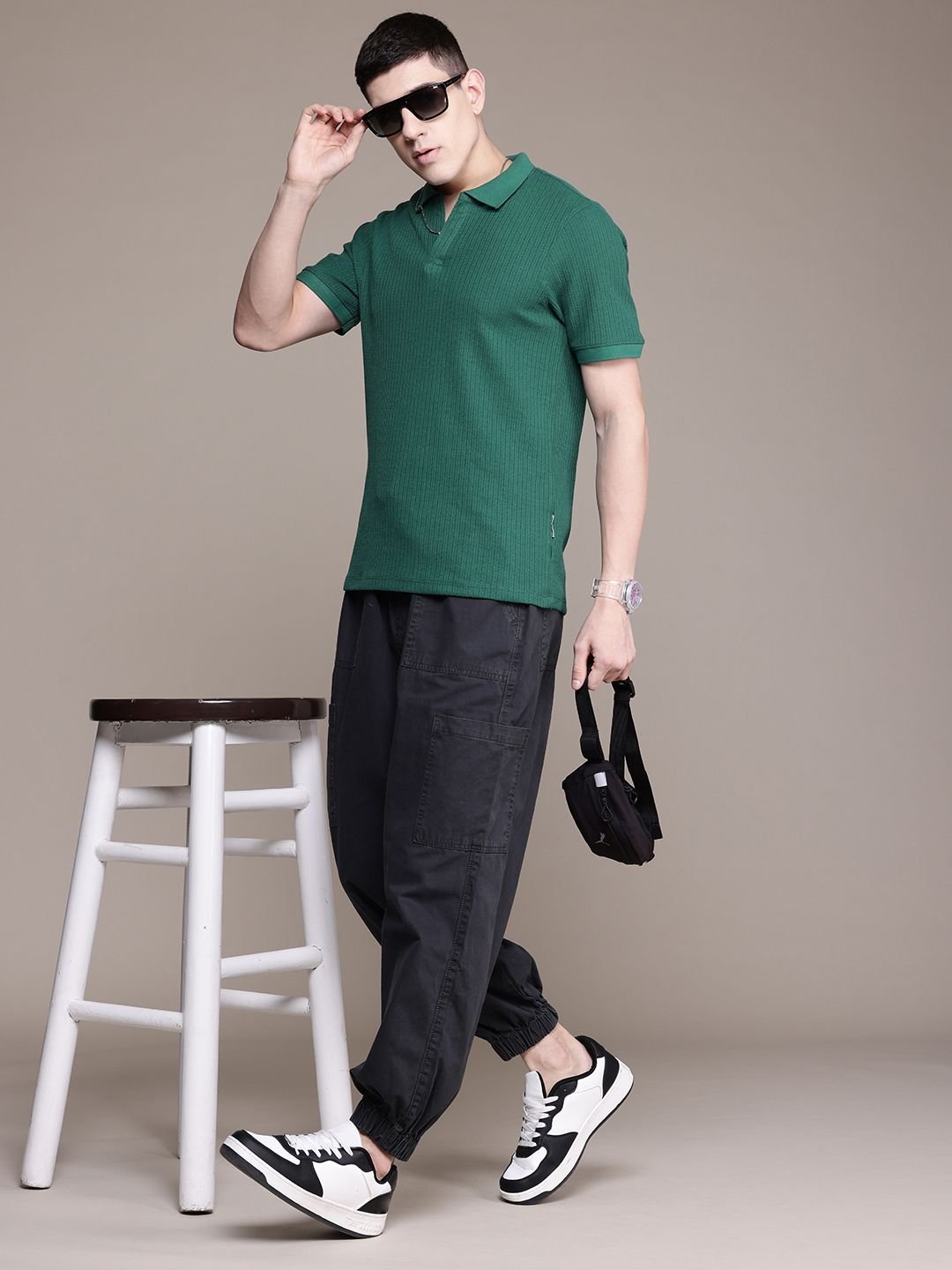 The Lifestyle Co. Textured Polo Collar T-shirt