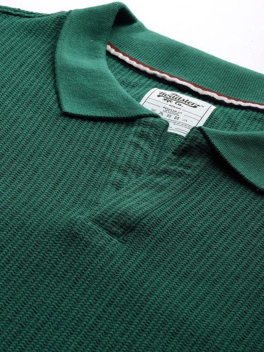 The Lifestyle Co. Textured Polo Collar T-shirt - Image 2