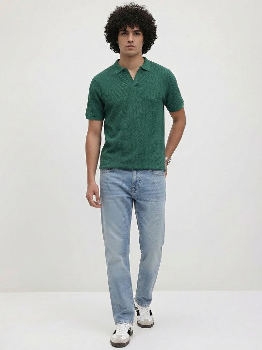 The Lifestyle Co. Textured Polo Collar T-shirt - Image 3