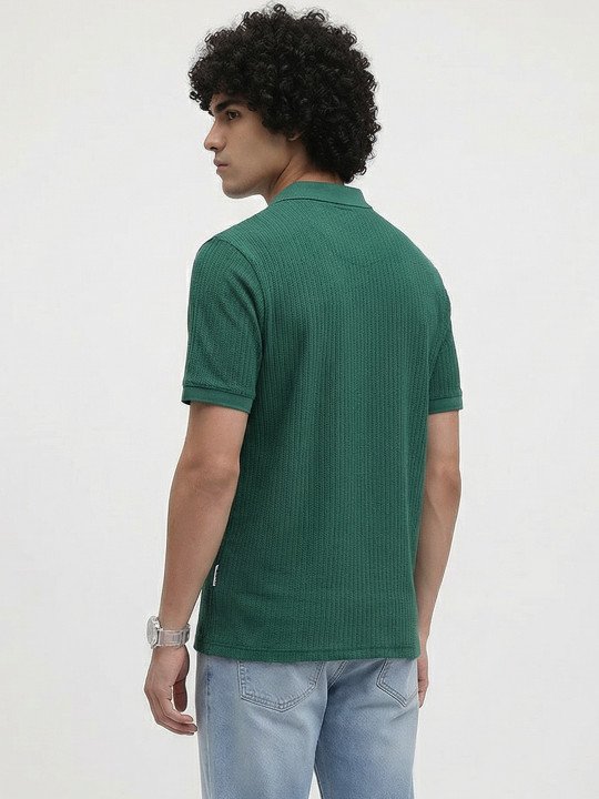 The Lifestyle Co. Textured Polo Collar T-shirt - Image 4