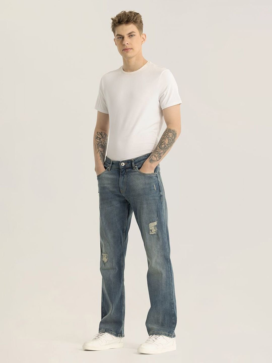 Vanguard Blue Plain Regular Fit Jeans - Image 5