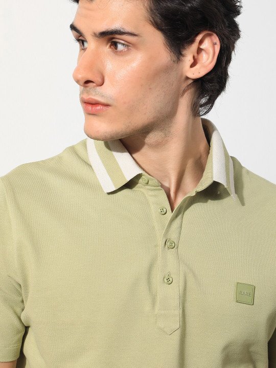 Men Plain Spread Collar Half Sleeve Cotton Regular Fit Polo T-Shirt - Image 6