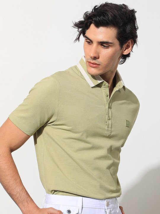Men Plain Spread Collar Half Sleeve Cotton Regular Fit Polo T-Shirt - Image 7