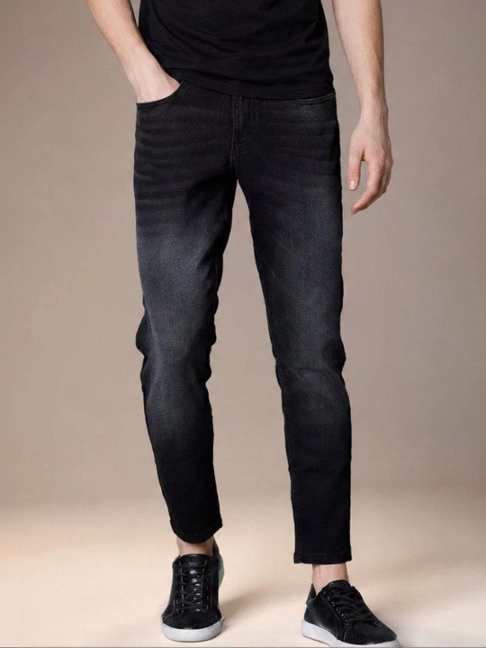 Men Jean Slim Fit Mid-Rise Low Distress Light Fade Stretchable Jeans