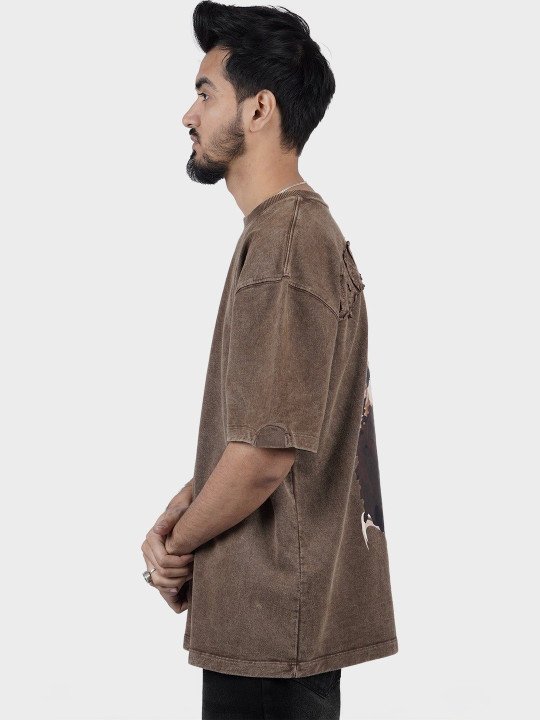 Men Printed Drop-Shoulder Sleeves T-shirt - Image 4