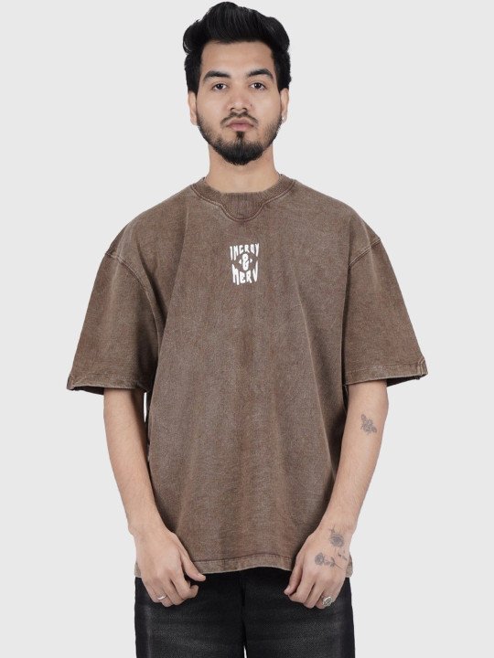Men Printed Drop-Shoulder Sleeves T-shirt
