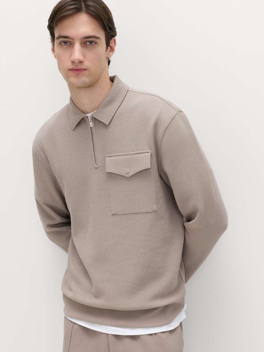 Cotton Blend Pique Half Zip Top - Image 6