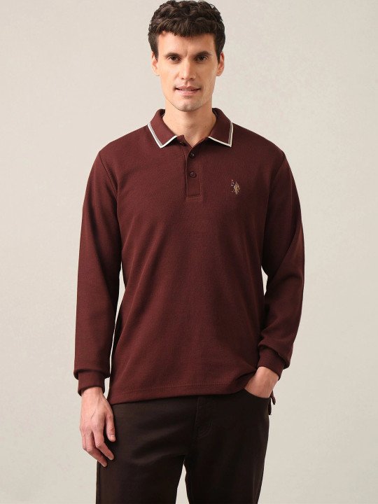 Men Brand Logo Polo Collar Slim Fit T-shirt - Image 3