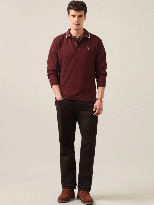 Men Brand Logo Polo Collar Slim Fit T-shirt - Image 4