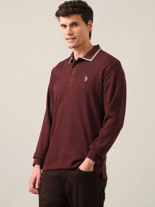 Men Brand Logo Polo Collar Slim Fit T-shirt - Image 6