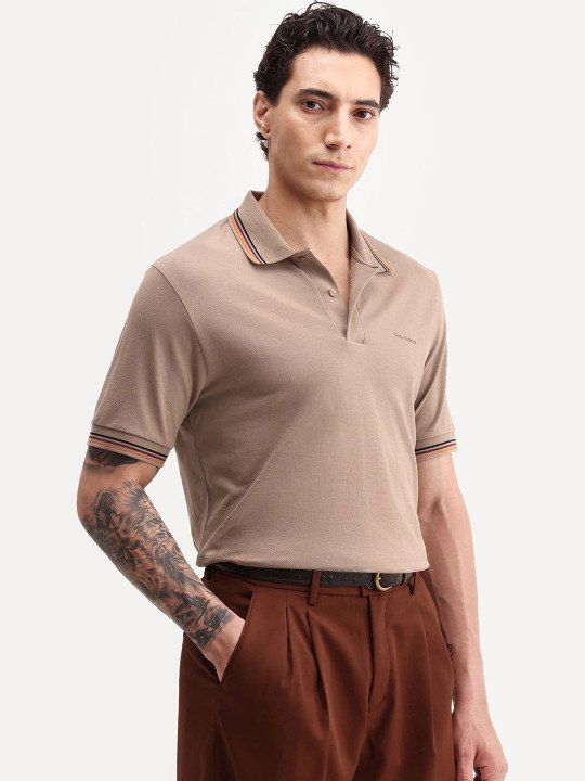 Men Brand Logo Polo Collar T-shirt - Image 2