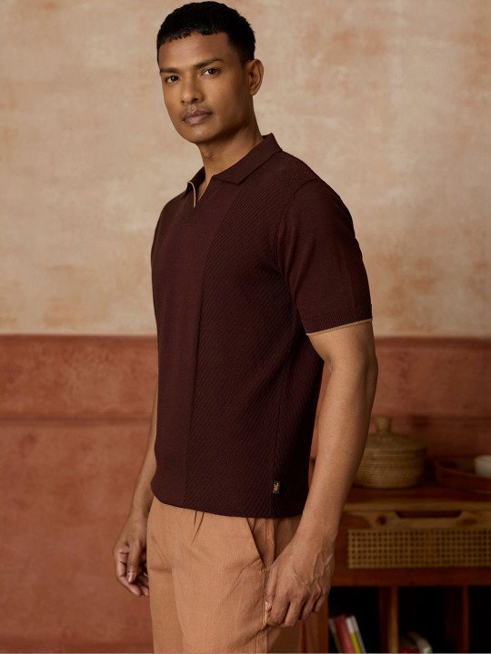 Men Cotton Structured Polo Tshirt