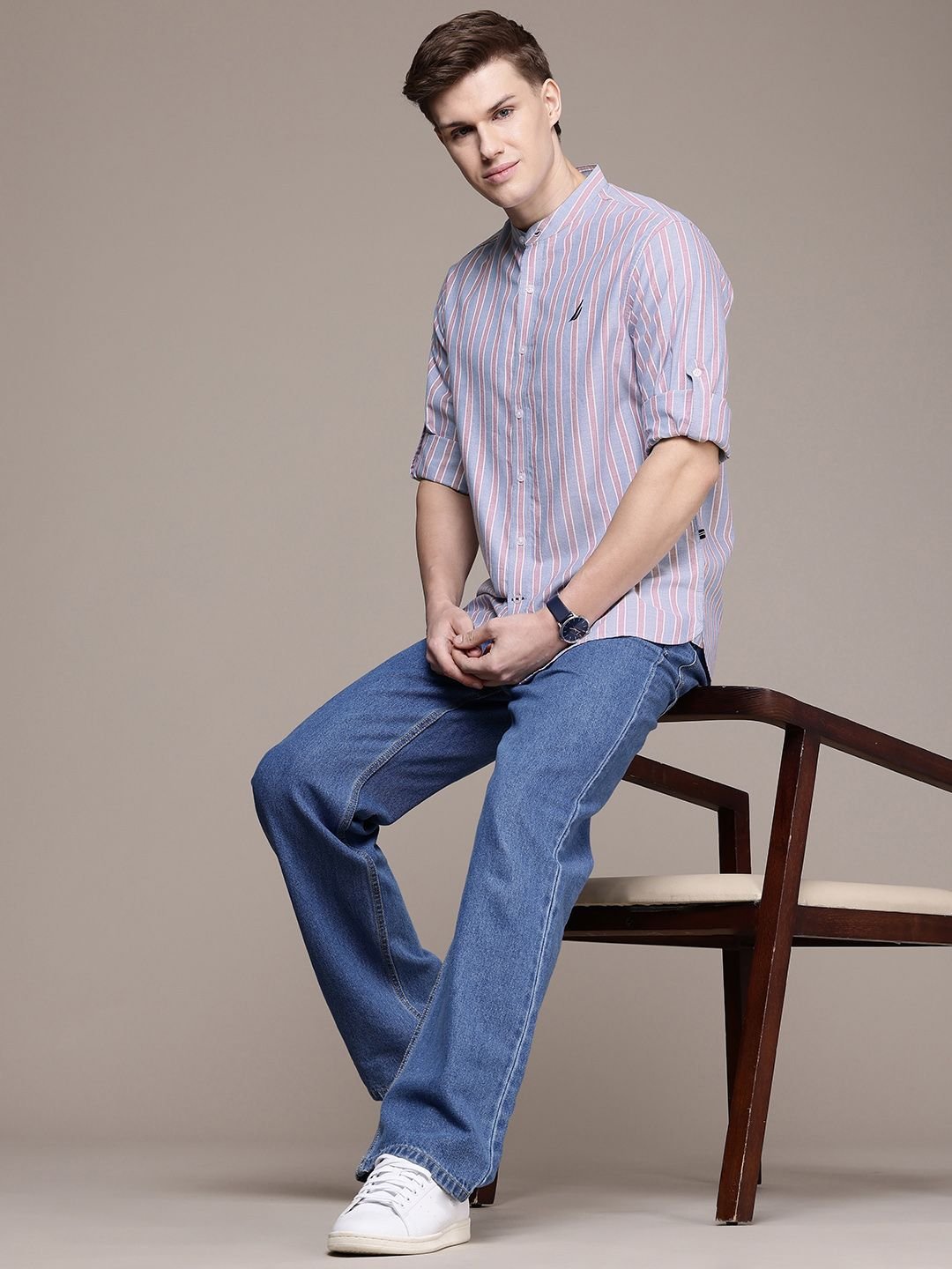 Premium Slim Fit Striped Pure Cotton Casual Shirt - Image 2