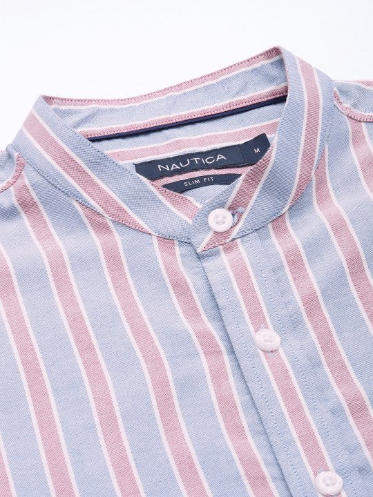 Premium Slim Fit Striped Pure Cotton Casual Shirt - Image 4
