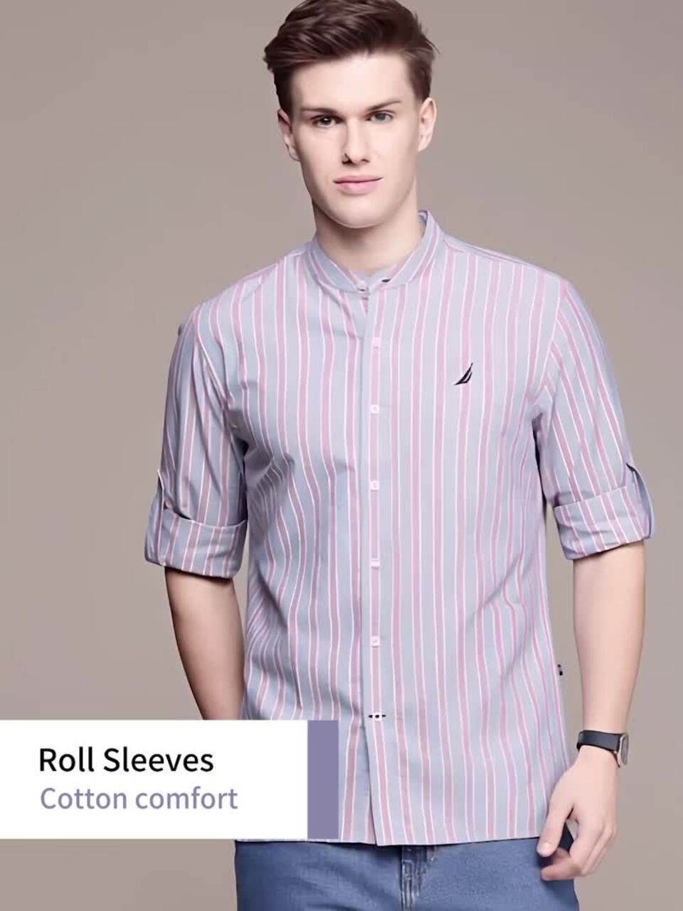 Premium Slim Fit Striped Pure Cotton Casual Shirt - Image 5