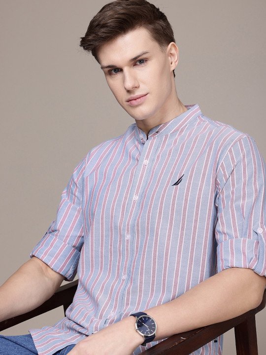 Premium Slim Fit Striped Pure Cotton Casual Shirt - Image 6