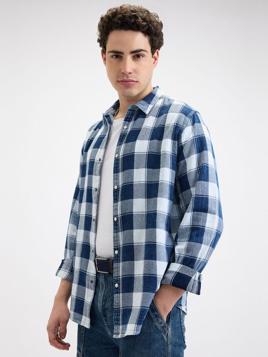 Men Buffalo Checks Opaque Checked Casual Shirt - Image 3