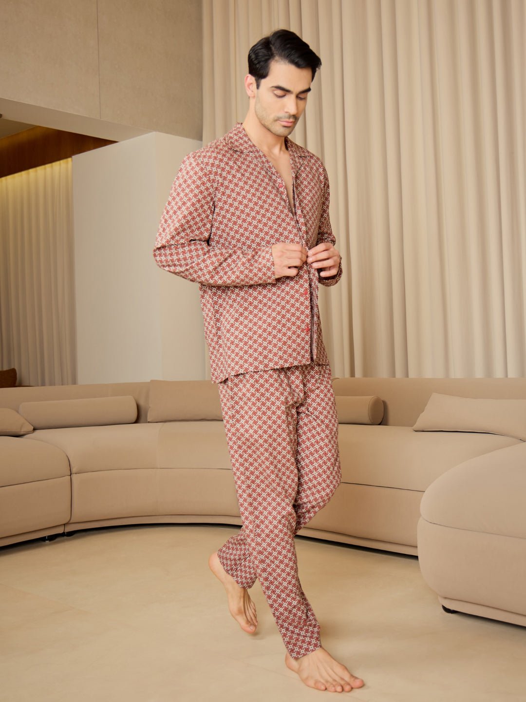 Micro Wave Button Down Pyjama Set - Image 2