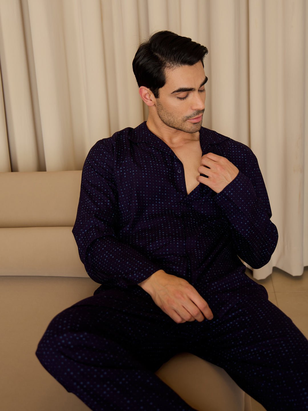 Micro Wave Button Down Pyjama Set - Image 2