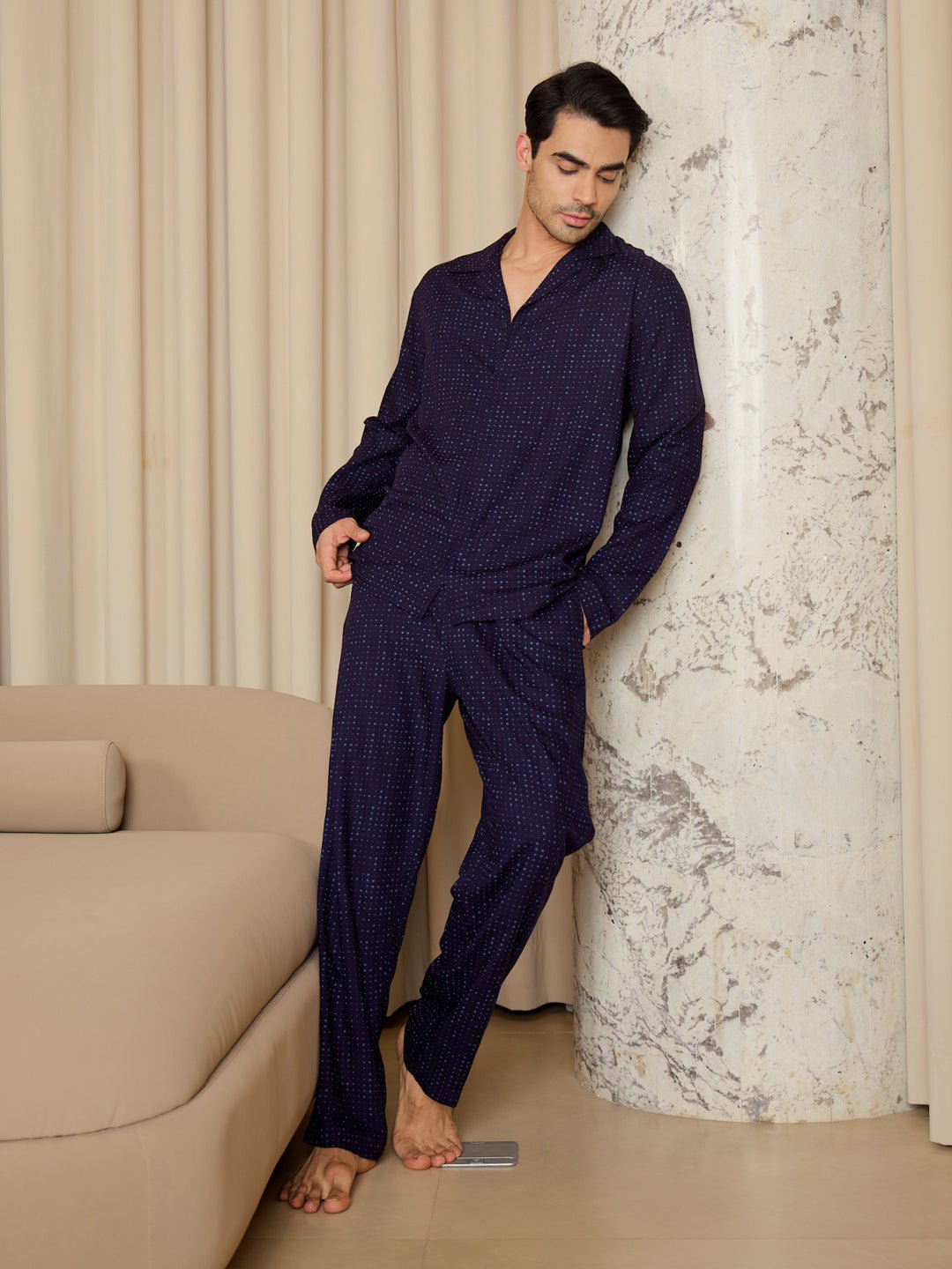 Micro Wave Button Down Pyjama Set